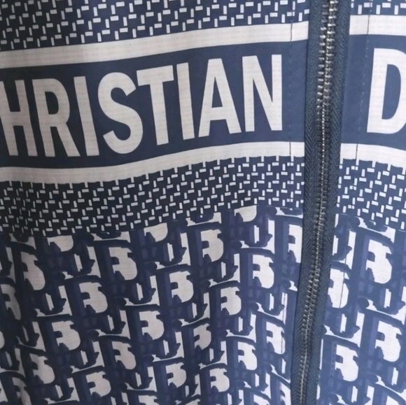 Dior Boutique Blue Monogram Hooded Windbreaker Jacket Men's Size XXL - Picture 3 of 11